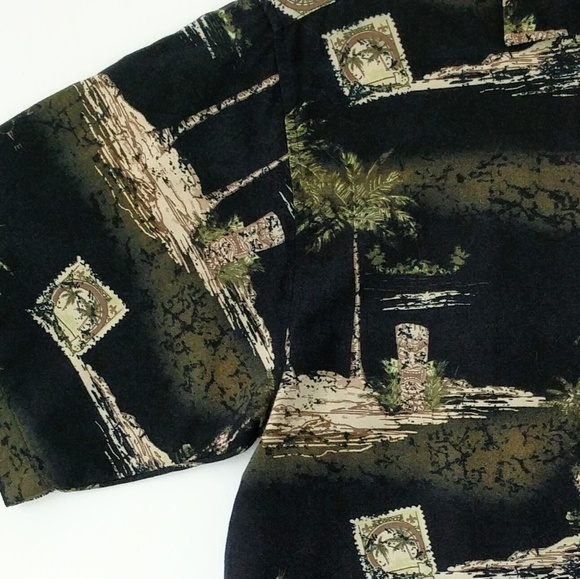 Joe Marlin | Earth Tones Hawaiian Tiki Button Up - Picture 4 of 7